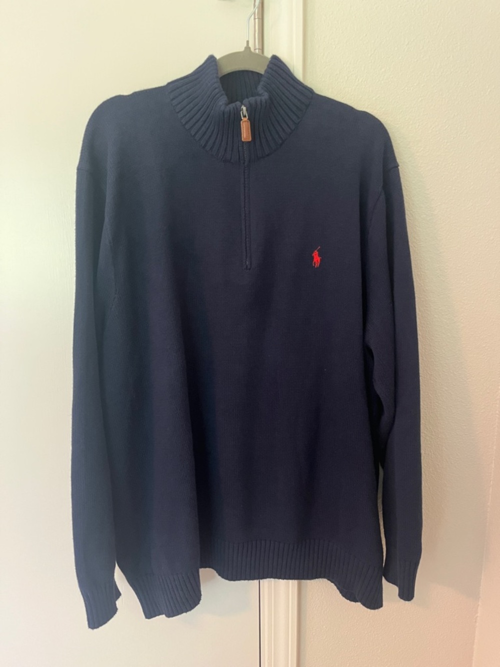 Polo by Ralph Lauren quarter zip sweater. Navy blue size 3XB. Like new.